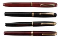 [JAPANESE]: Lot of Four Urushi Fountain Pens