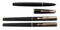 PARKER: Arrow Matte Black Fountain Pen and Rollerball Pair [with] Parker 17 Lady Fountain Pen