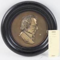 Period framed brass silhouette of British Prime Minister Benjamin Disraeli