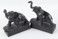 Pair of elephant book ends