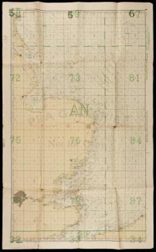 German wartime chart taken off a U-Boat, of the English Channel and North Sea, with the English Coast, plus other U-Boat artifacts