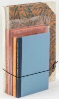 Shelf of nine fine press books and chapbooks