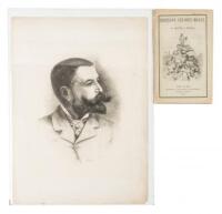 Etching of a self-portrait by Thomas Nast