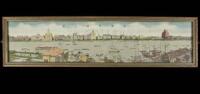 Hand-colored woven silk view of Shanghai