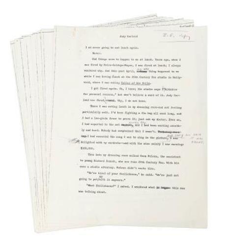 Typescript draft with ink manuscripts corrections and emendations of an autobiographical article written for Ladies Home Journal