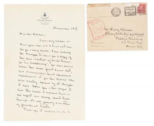WITHDRAWN - Handwritten letter by Willa Cather