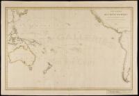Carte Générale de l'Océan Pacifique Dressée par M.M. d'Urville et Lottin d'apres les reconnaissances de la Corvette Astrolabe et les découvertes les plus récentes. 1833, revue en 1834