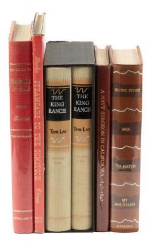 Shelf of six volumes on railroads and the West