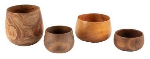 Four koa bowls