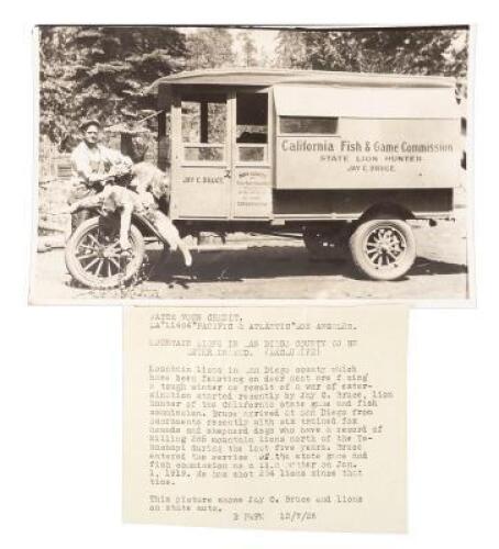 Photograph of Jay C. Bruce, California State Lion Hunter