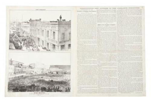 Fort Vigilant: Rooms of the Committee, Sacramento St. betn. Davis & Front [on sheet with] Mass Meeting Endorsing the Acts of the Vigilance Committee June 14th