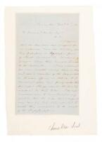 Letter from former Georgia governor George Gilmer about his reassessment of the Cherokee Indians and their enforced removal west to Indian Territory