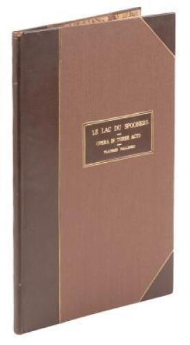 Le Lac du Spooners (In French): Opera in Three Acts