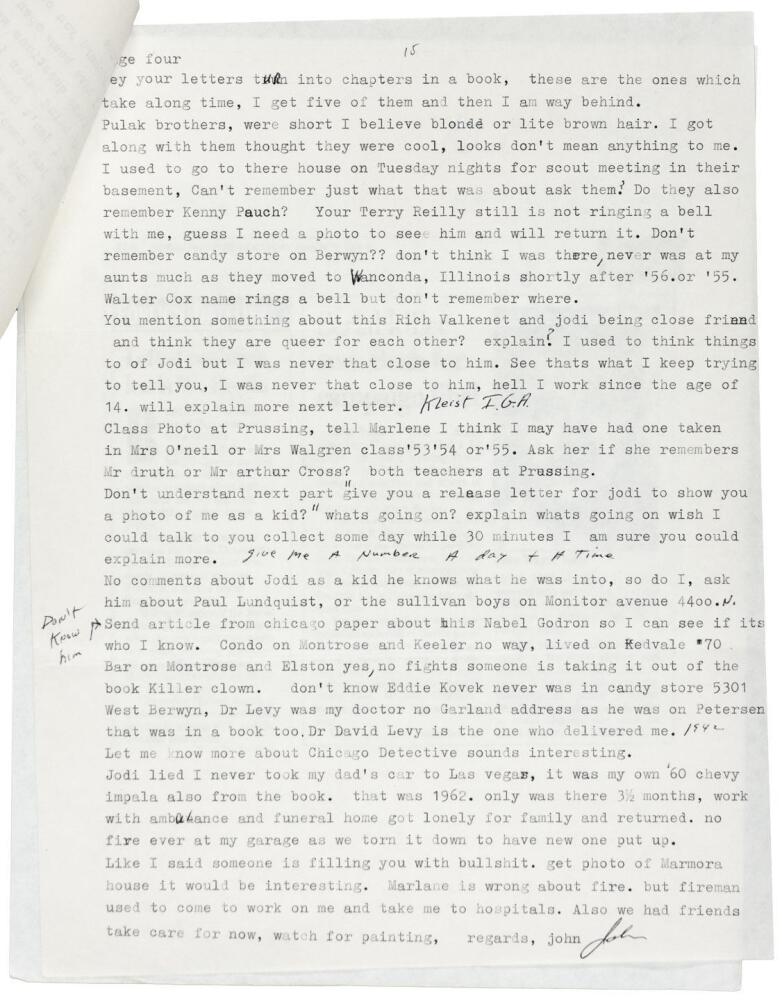 Archive of letters by serial killer John Wayne Gacy