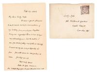 Letter from Cardinal Newman to Lady Cole