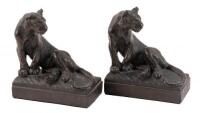 Metal bookends - wild cats