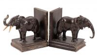Pair of metal elephant bookends