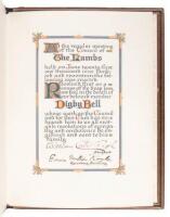 Illuminated sheet from the Lambs Theatre Club announcing the death of Digby Bell