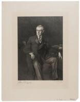 Engraved portrait of Woodrow Wilson