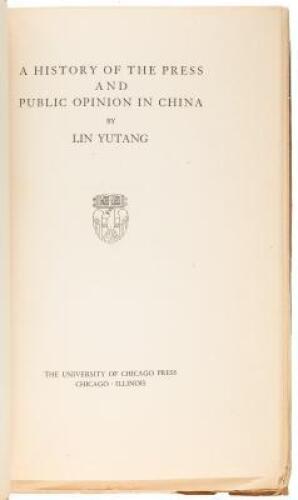 The History of the Press and Public Opinion in China