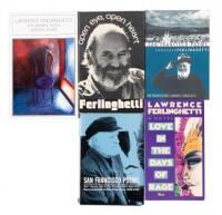 Five signed volumes by Lawrence Ferlinghetti