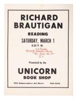 Richard Brautigan reading at the University Methodist Church, 1969