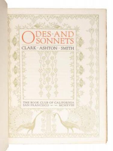 Odes and Sonnets - with manuscript letter by George Sterling