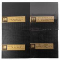 Four vinyl records with readings by Ayn Rand, two of them signed in ink by Rand on the covers