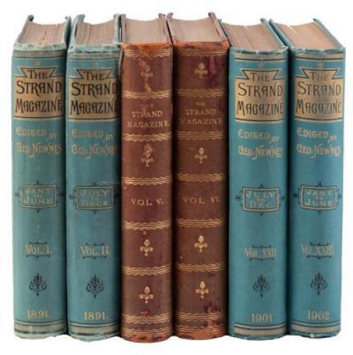 Six volumes from The Strand Magazine - some with first appearances of [The Adventures of Sherlock Holmes]