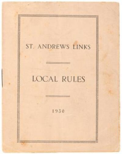 St. Andrews Links. Local Rules.