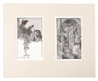 Two wood engravings from Alice in Wonderland