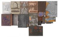 Selection of bookplate printing blocks from the collection of Audrey Arellanes