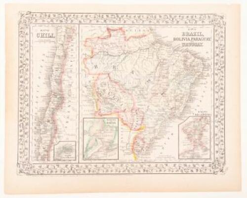 Maps of Chili, Brazil, Boliva, Paraguay, Uruguay, including the Harbors of Bahia and Rio Janeiro