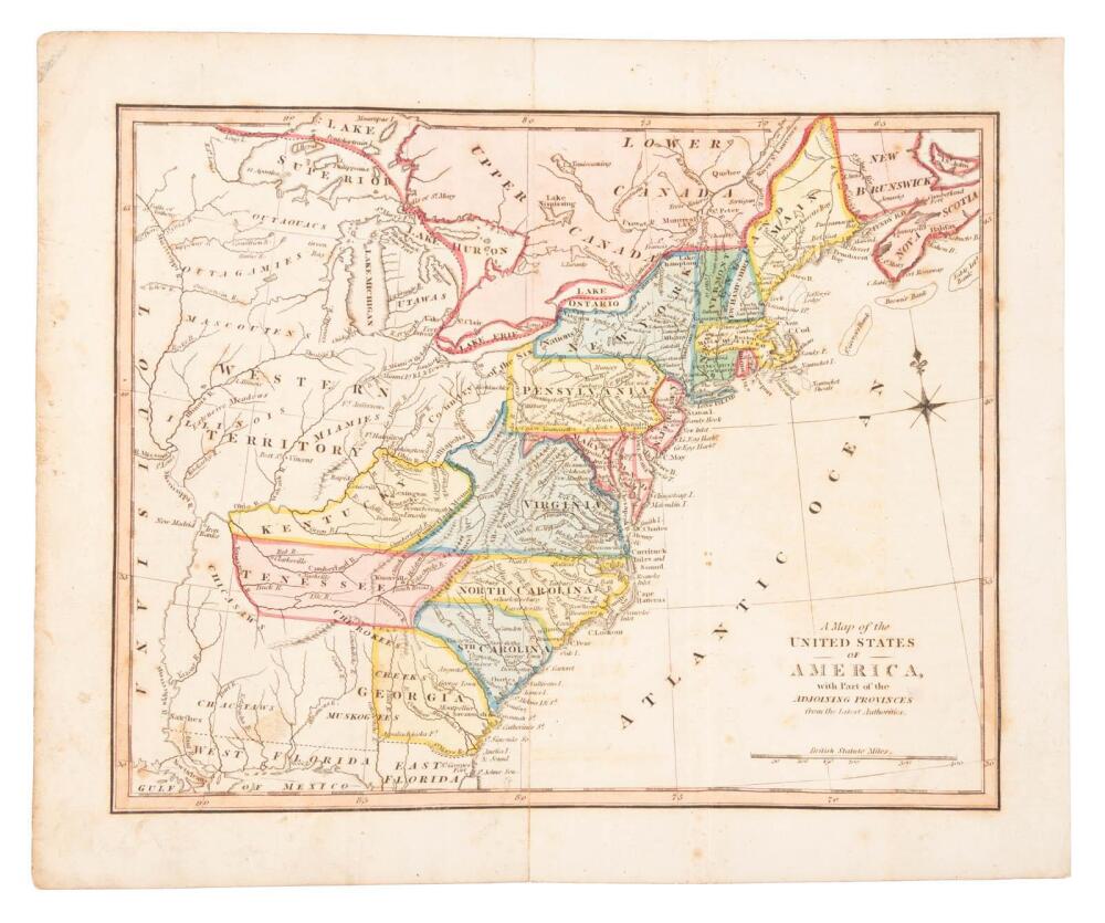 A Map of the United States of America, with Part of the Adjoining ...