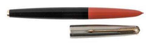 PARKER 61 Prototype Fountain Pen, Black Barrel with Orange Section, Capillary-Filler