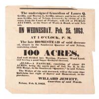 Broadside advertising Auction of Homestead in Nelson, New Hampshire