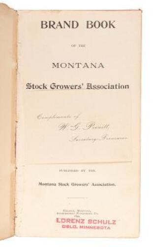 Brand Book of the Montana Stock Growers' Association for 1894