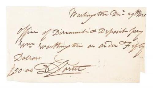 Payment note signed by Admiral David Dixon Porter