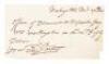 Payment note signed by Admiral David Dixon Porter