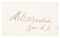 Signature of Civil War General Ambrose Burnside, as Governor of Rhode Island