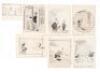 Lot of fifteen original golf cartoon drawings by various artists