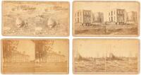 Views of Grinnell After Tornado of June 17, 1882 - four stereoview cards