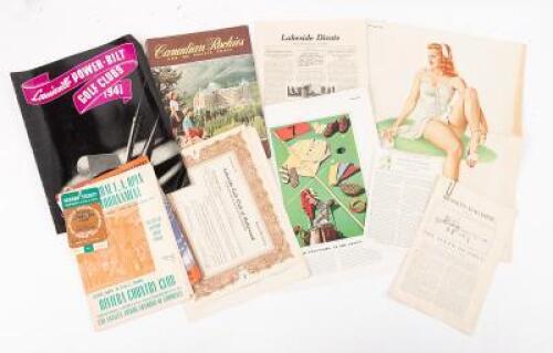 File of 1940s golf ephemera from the collection of Theodore Prussing LeVino