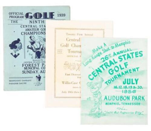 Three official programs from the Central States Amateur Golf Championship - years 1939,1954, & 1956