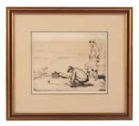 "The Tee" - original etching with drypoint, signed