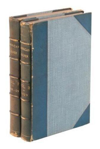 The American Golfer magazine - two bound volumes Volume I, nos. 1-8 (Nov. 1908-Jun. 1908); Volume II, nos. 1-7 (Jul. 1909-Oct. 1909)