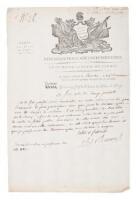 Manuscript letter signed by General Thomas-Alexandre Dumas
