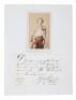 Carte de visite and handwriting sample from Jacob Doorn, a Dutch man with two prosthetic arms.