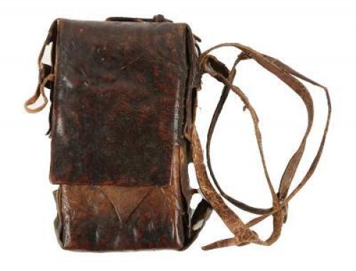 Ethiopian Coptic Bible, hand-written in the Ge&rsquo;ez script, with leather traveling case