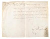 Manuscript document on vellum, signed by J&eacute;r&ocirc;me Ph&eacute;lypeaux